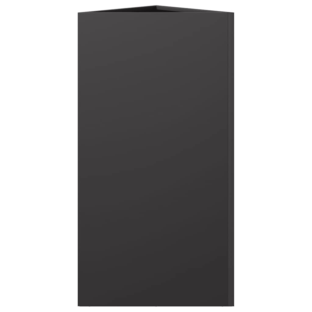 Fioriere da Giardino 2 pz Nere Triangolari 40x34,5x75cm Acciaio