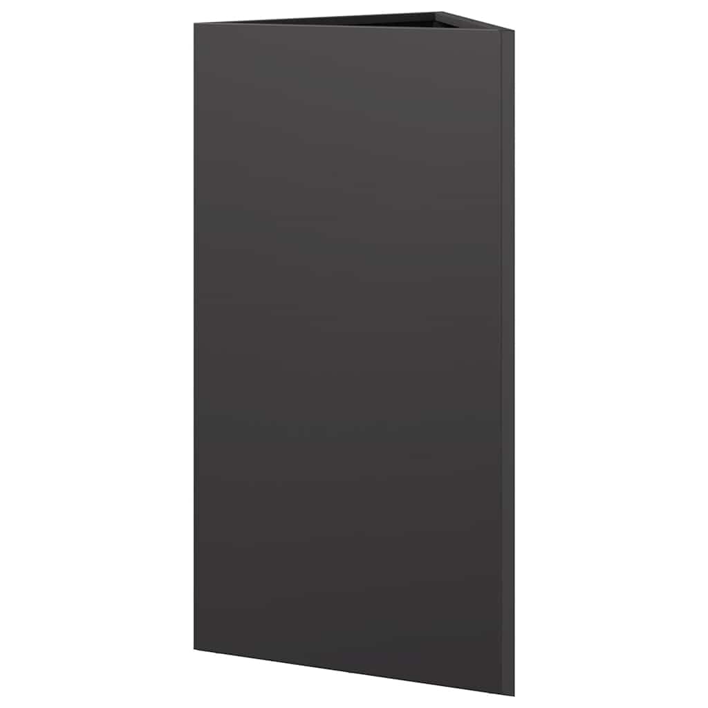 Fioriere da Giardino 2 pz Nere Triangolari 40x34,5x75cm Acciaio