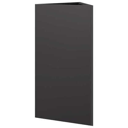 Fioriere da Giardino 2 pz Nere Triangolari 40x34,5x75cm Acciaio