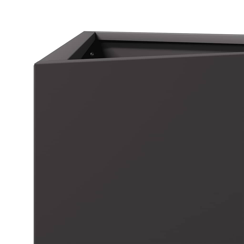Fioriere da Giardino 2 pz Nere Triangolari 40x34,5x75cm Acciaio