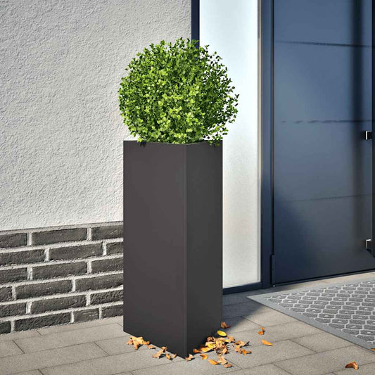 Fioriere da Giardino 2 pz Nere Triangolari 40x34,5x75cm Acciaio