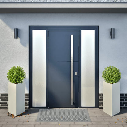 Fioriere 2 pz Bianche Triangolari 40x34,5x70 cm in Acciaio - homemem39