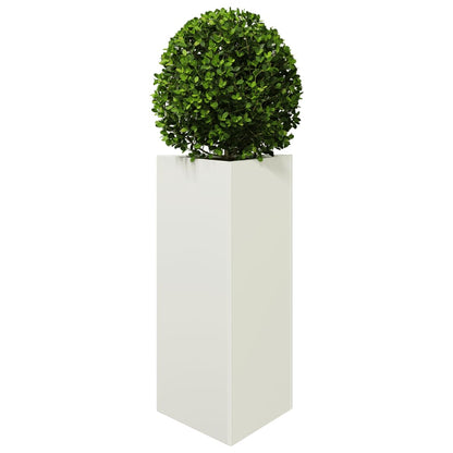 Fioriere 2 pz Bianche Triangolari 40x34,5x75 cm in Acciaio