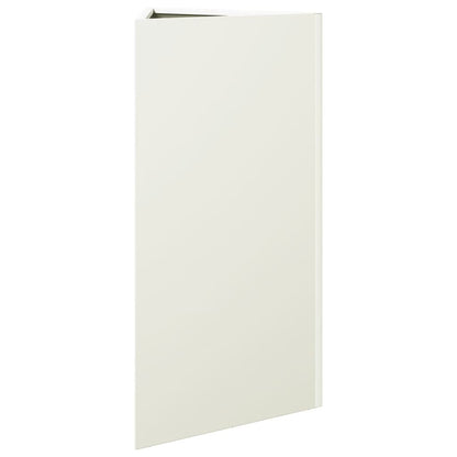 Fioriere 2 pz Bianche Triangolari 40x34,5x75 cm in Acciaio