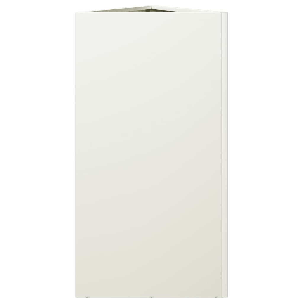 Fioriere 2 pz Bianche Triangolari 40x34,5x75 cm in Acciaio