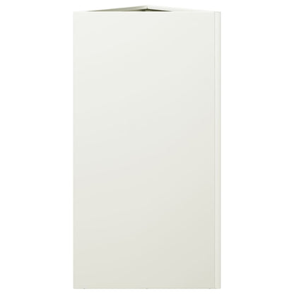 Fioriere 2 pz Bianche Triangolari 40x34,5x75 cm in Acciaio