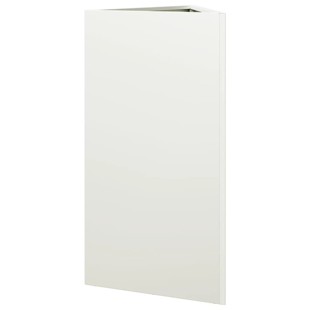 Fioriere 2 pz Bianche Triangolari 40x34,5x75 cm in Acciaio