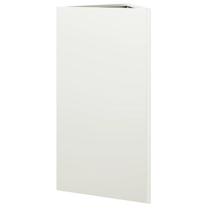 Fioriere 2 pz Bianche Triangolari 40x34,5x75 cm in Acciaio