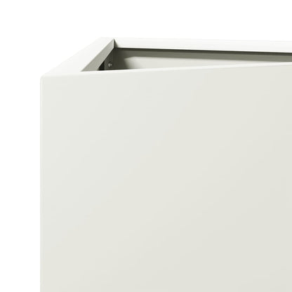 Fioriere 2 pz Bianche Triangolari 40x34,5x75 cm in Acciaio