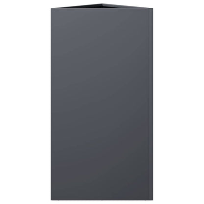 Fioriere 2 pz Antracite Triangolari 40x34,5x75 cm in Acciaio