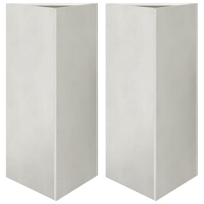 Fioriere da Giardino 2 pz Triangolari 40x34,5x75 cm Acciaio Inox