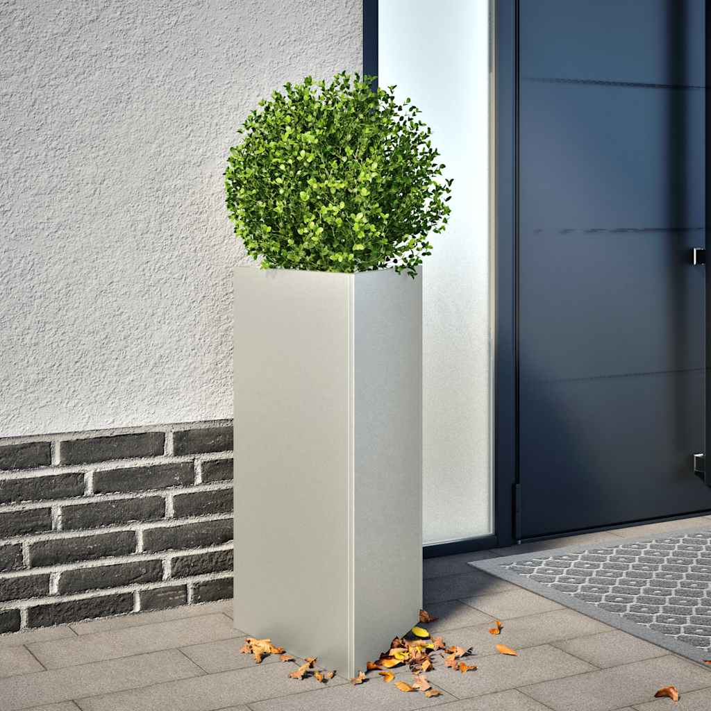 Fioriere da Giardino 2 pz Triangolari 40x34,5x75 cm Acciaio Inox