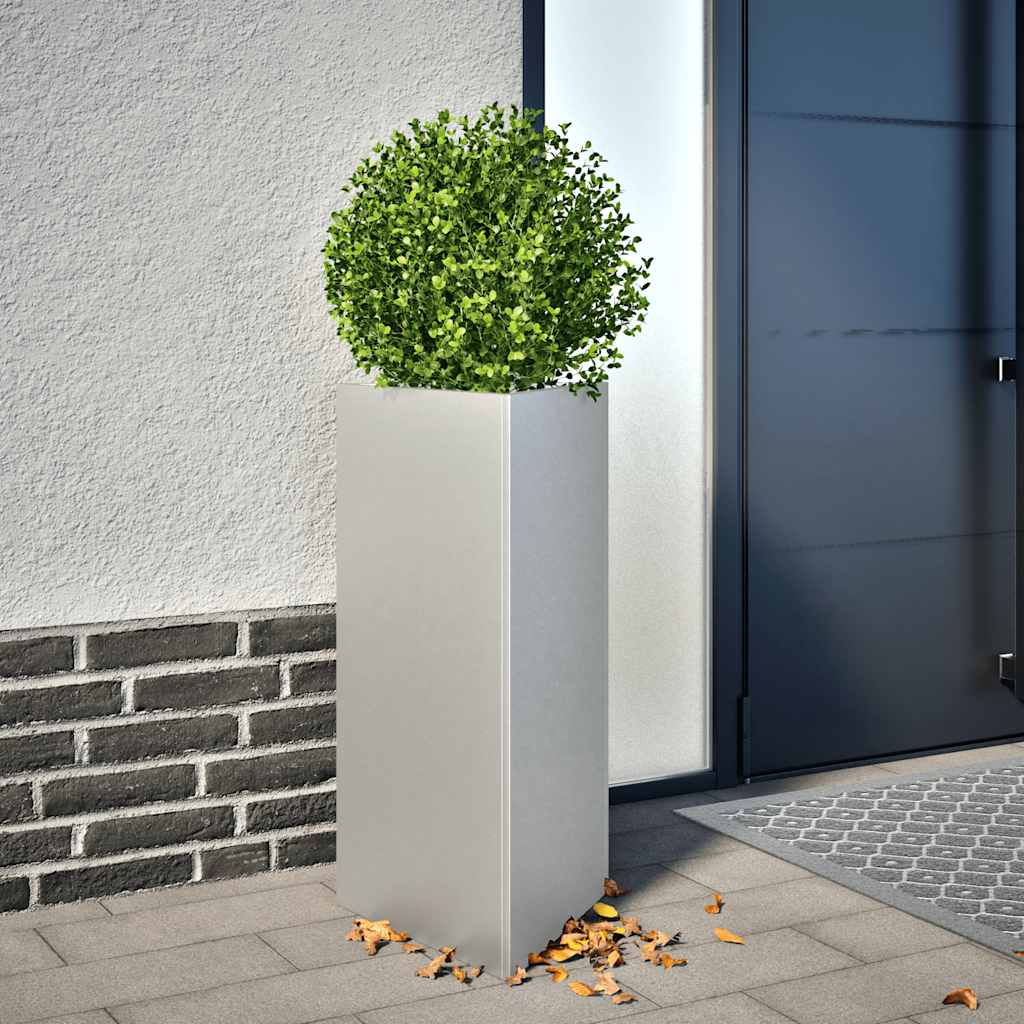 Fioriera da Giardino Triangolare 40x34,5x75 cm Acciaio Zincato