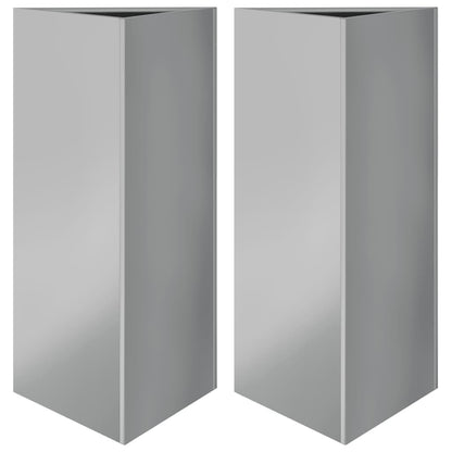 Fioriere 2 pz Triangolari 40x34,5x75 cm in Acciaio Zincato