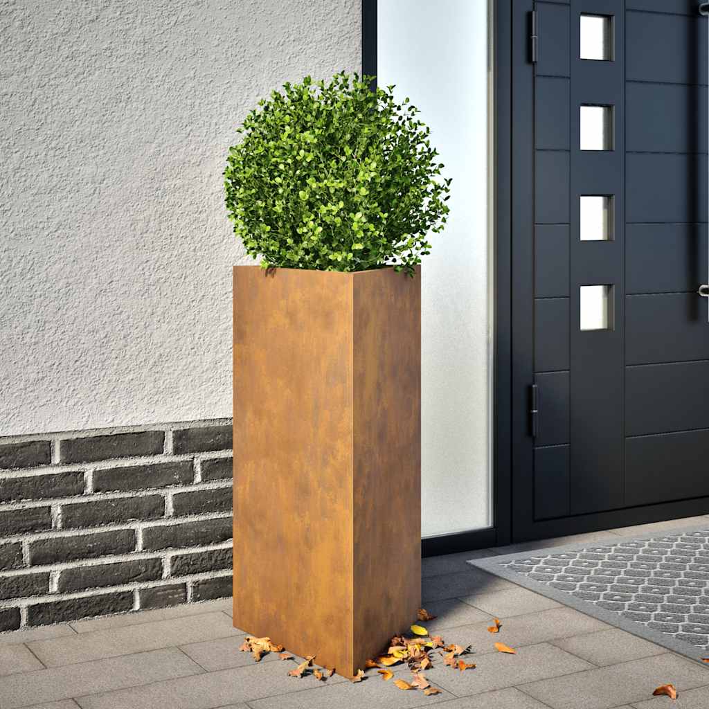 Fioriere da Giardino 2 pz Triangolari 40x40x75cm Acciaio Corten - homemem39