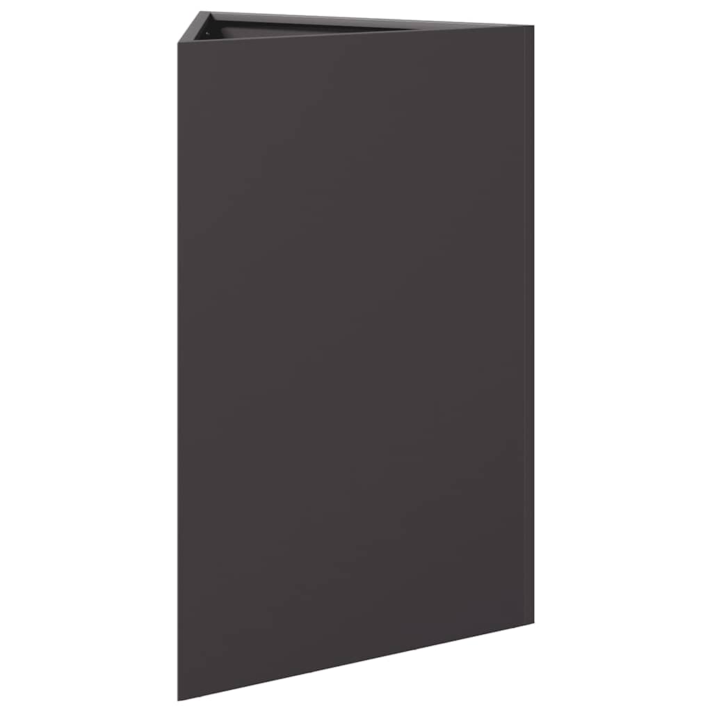 Fioriere da Giardino 2 pz Nere Triangolari 50x43x75 cm Acciaio