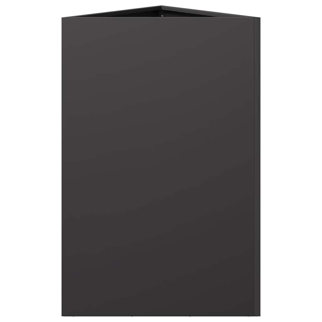 Fioriere da Giardino 2 pz Nere Triangolari 50x43x75 cm Acciaio