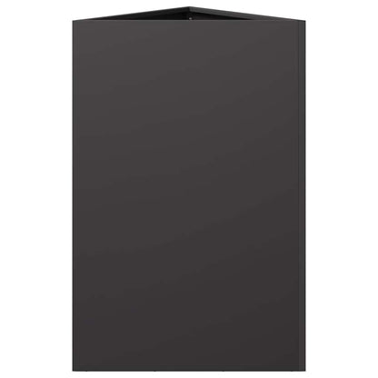 Fioriere da Giardino 2 pz Nere Triangolari 50x43x75 cm Acciaio