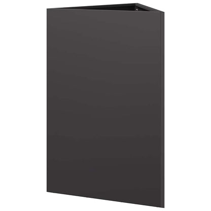 Fioriere da Giardino 2 pz Nere Triangolari 50x43x75 cm Acciaio