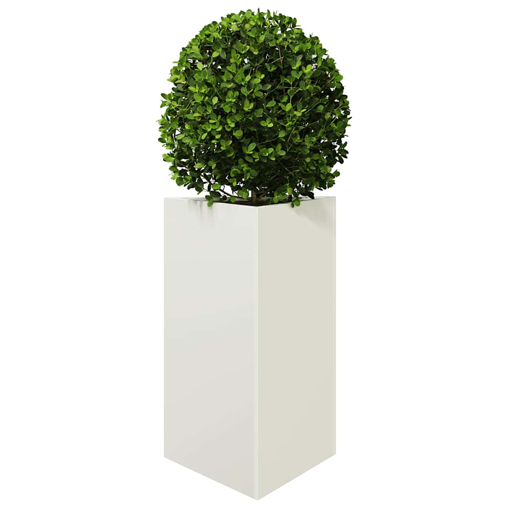 Fioriere 2 pz Bianche Triangolari 50x43x75 cm in Acciaio
