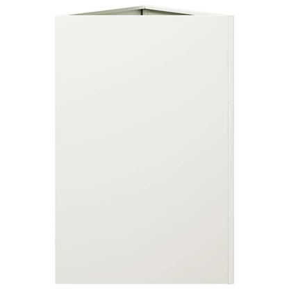 Fioriere 2 pz Bianche Triangolari 50x43x75 cm in Acciaio