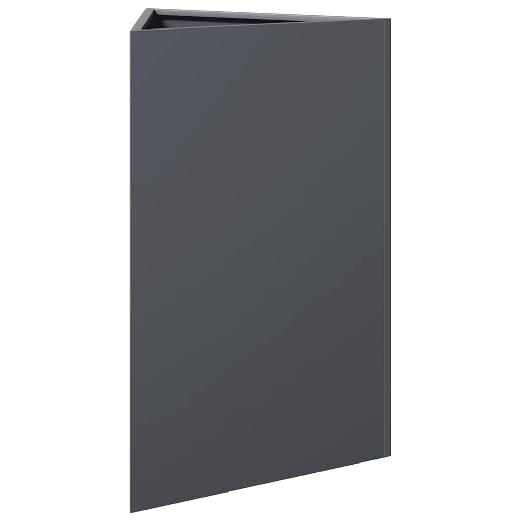 Fioriera da Giardino Antracite Triangolare 50x43x75 cm Acciaio