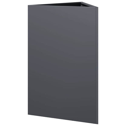 Fioriera da Giardino Antracite Triangolare 50x43x75 cm Acciaio