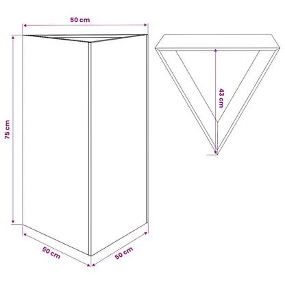 Fioriera da Giardino Antracite Triangolare 50x43x75 cm Acciaio