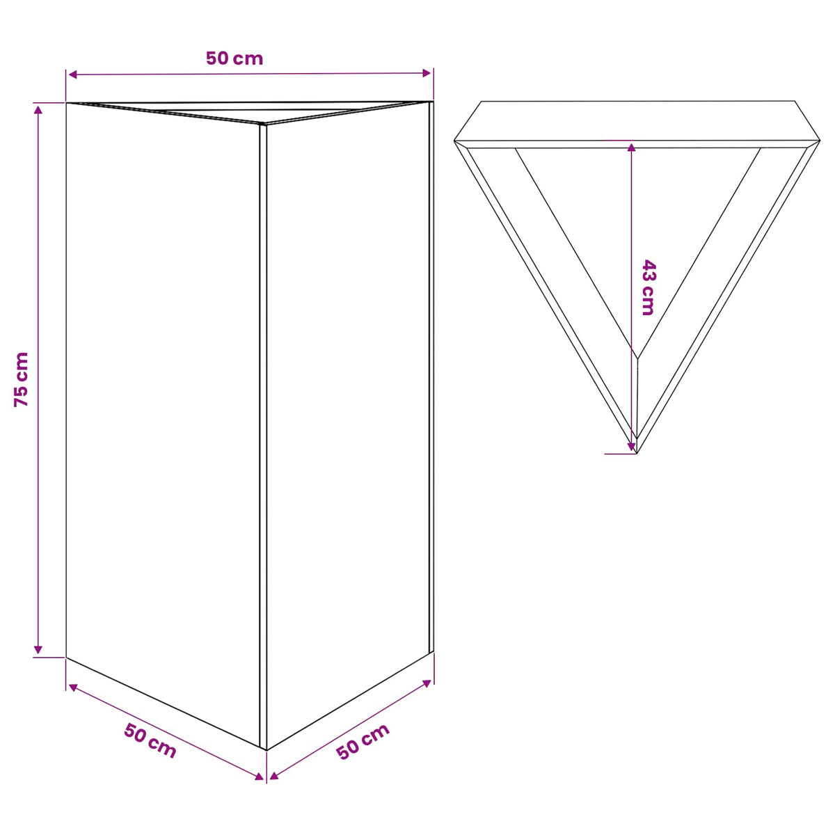 Fioriera da Giardino Antracite Triangolare 50x43x75 cm Acciaio