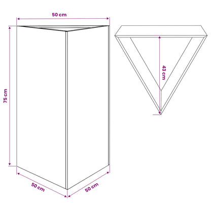 Fioriera da Giardino Antracite Triangolare 50x43x75 cm Acciaio