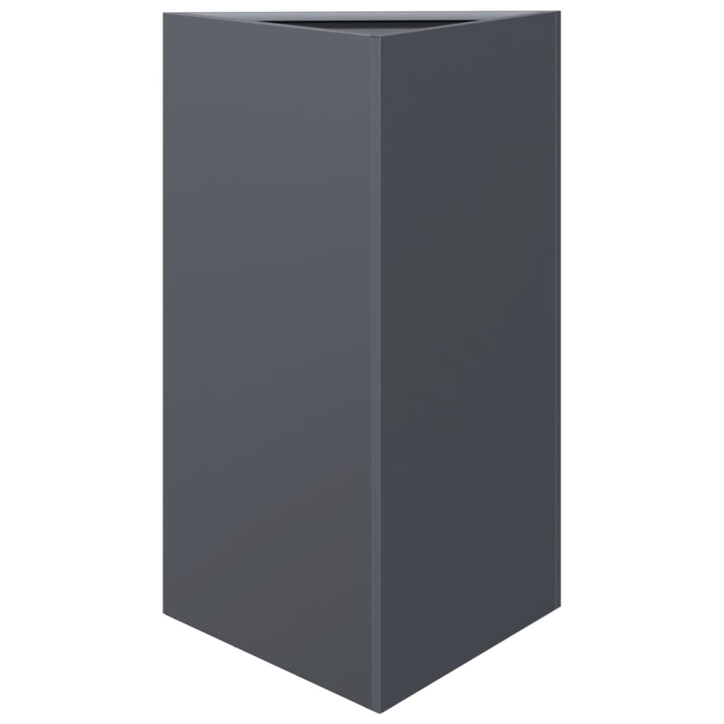 Fioriere 2 pz Antracite Triangolari 50x43x75 cm in Acciaio | homemem39