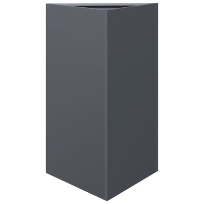 Fioriere 2 pz Antracite Triangolari 50x43x75 cm in Acciaio | homemem39