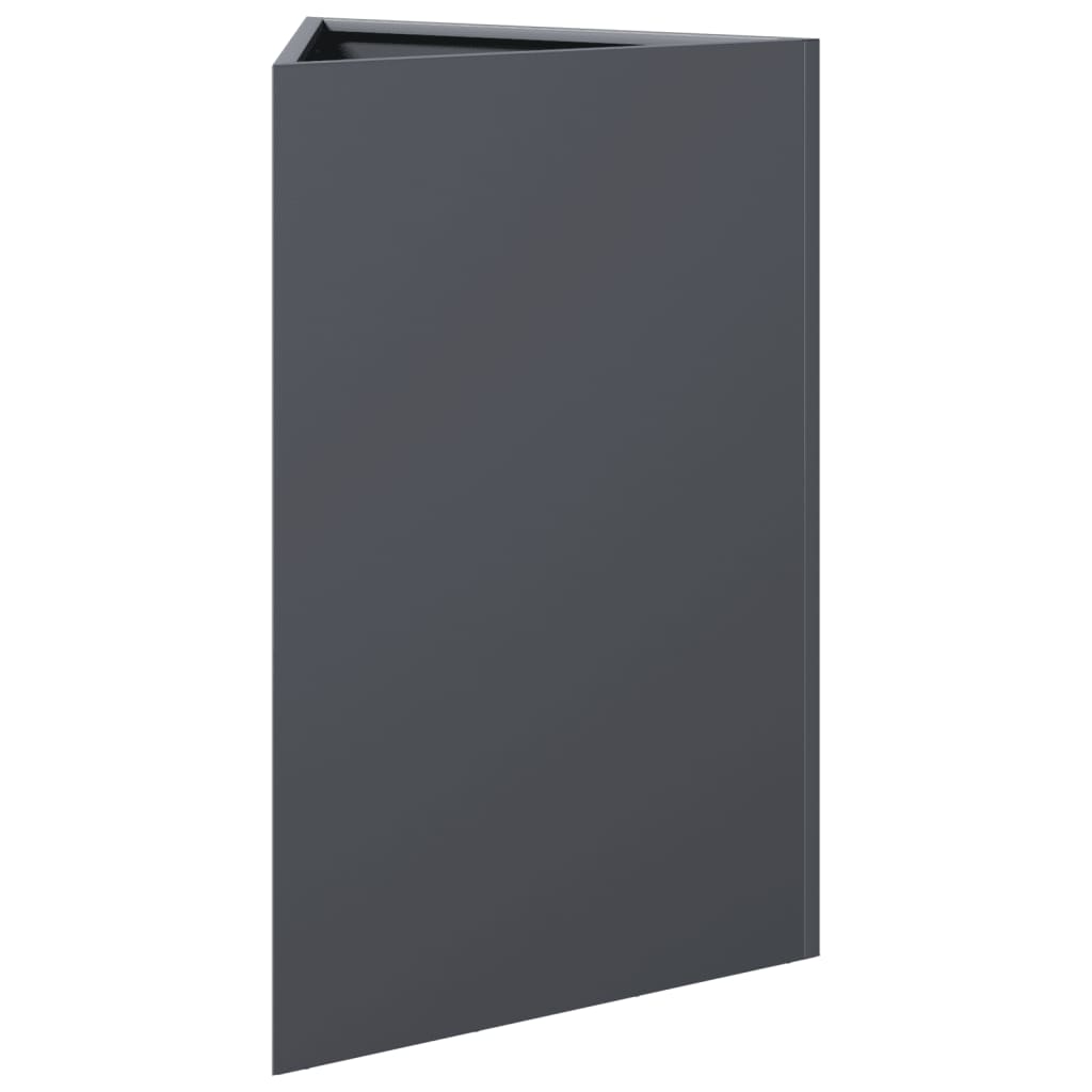Fioriere 2 pz Antracite Triangolari 50x43x75 cm in Acciaio | homemem39