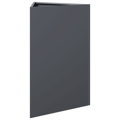 Fioriere 2 pz Antracite Triangolari 50x43x75 cm in Acciaio | homemem39