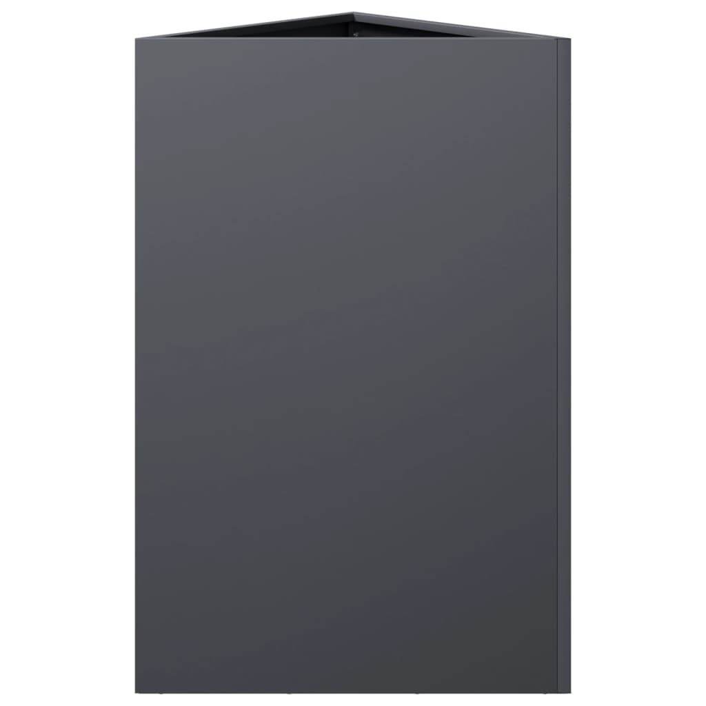 Fioriere 2 pz Antracite Triangolari 50x43x75 cm in Acciaio | homemem39