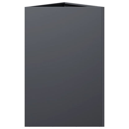 Fioriere 2 pz Antracite Triangolari 50x43x75 cm in Acciaio | homemem39