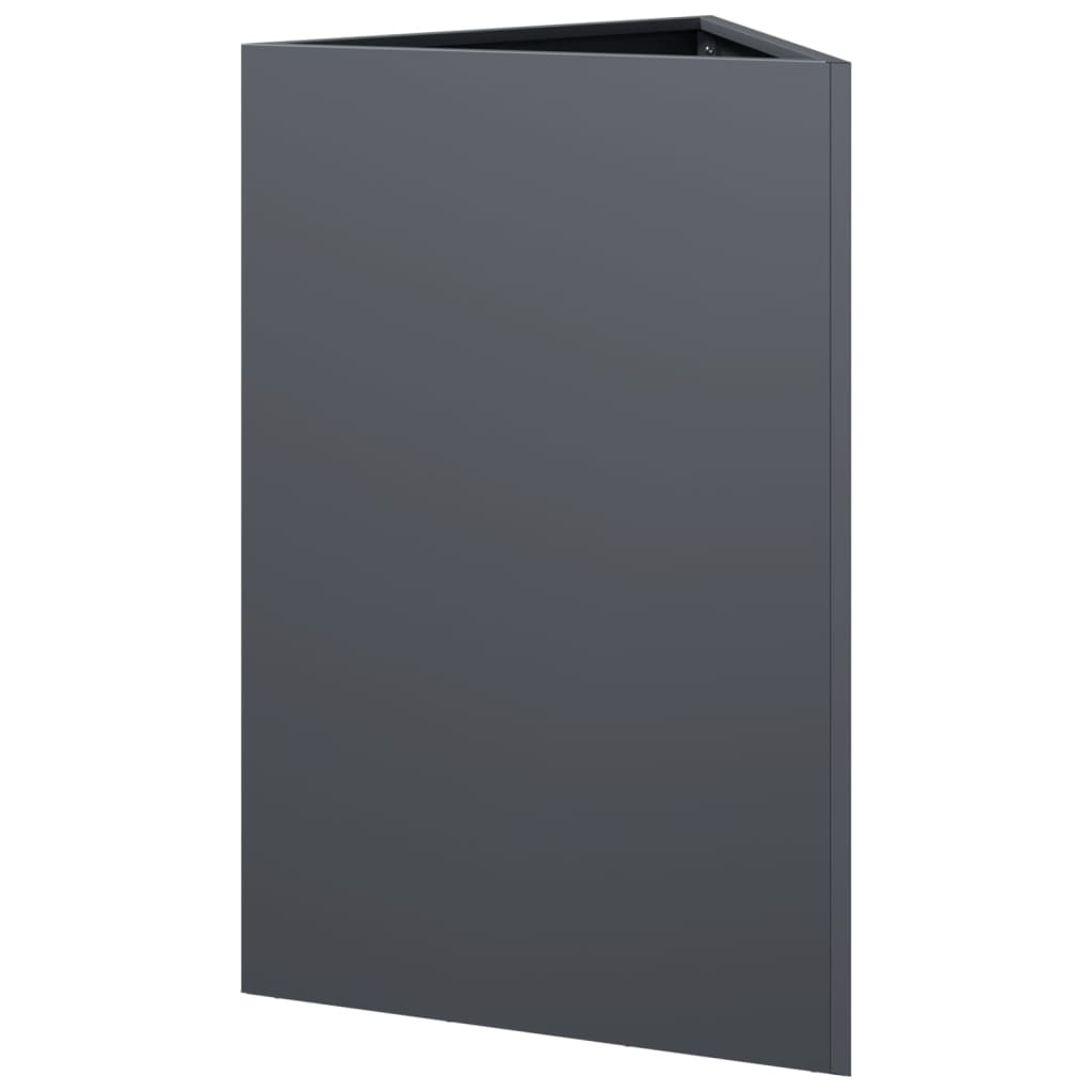 Fioriere 2 pz Antracite Triangolari 50x43x75 cm in Acciaio | homemem39