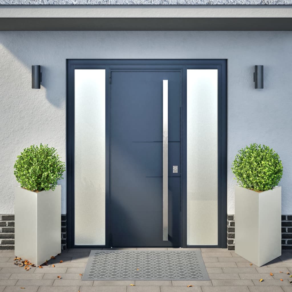 Fioriere da Giardino 2 pz Triangolari 50x43x75 cm Acciaio Inox
