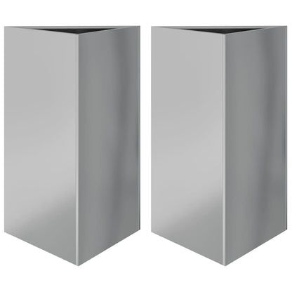 Fioriere 2 pz Triangolari 50x43x75 cm in Acciaio Zincato