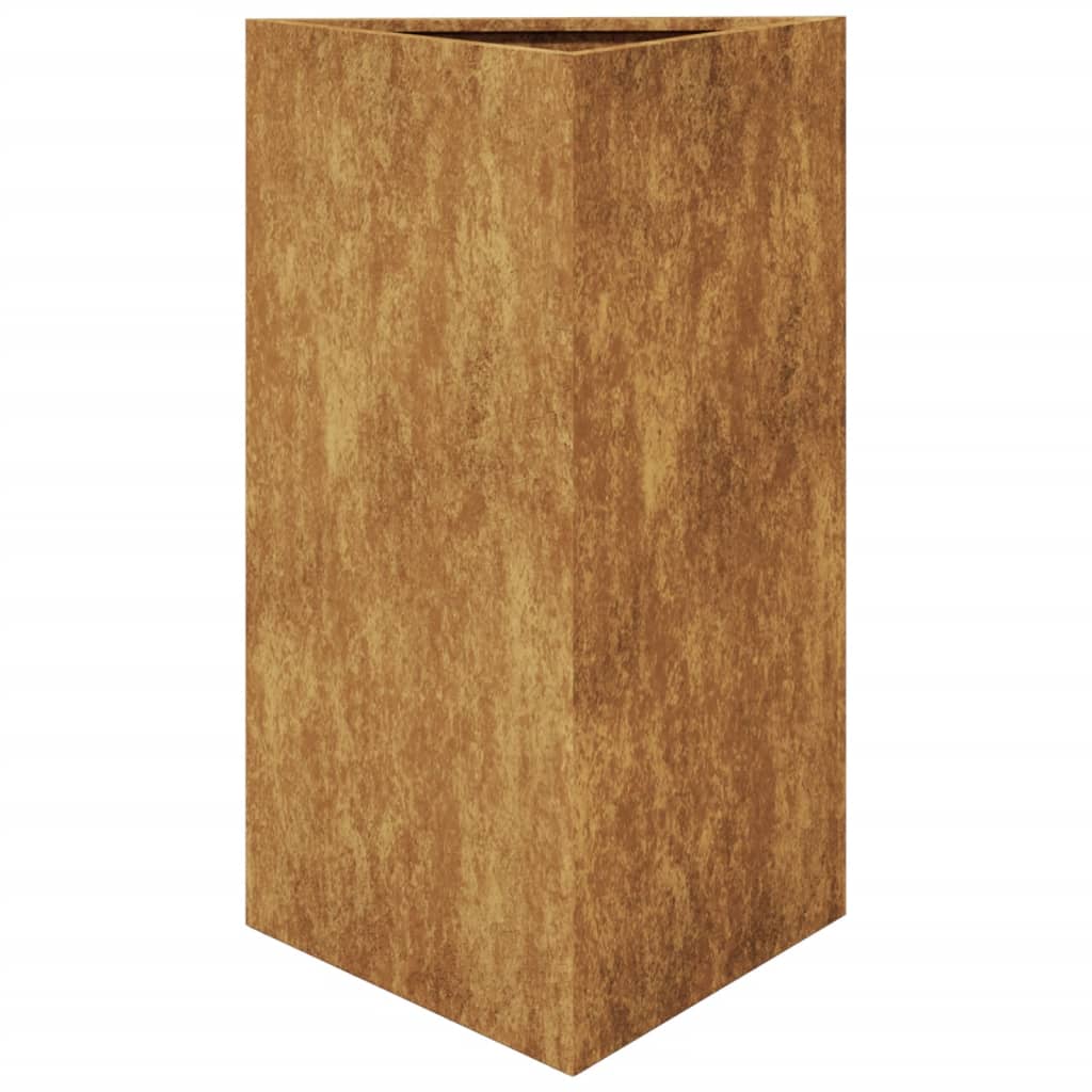 Fioriere da Giardino 2 pz Triangolari 50x43x75cm Acciaio Corten - homemem39
