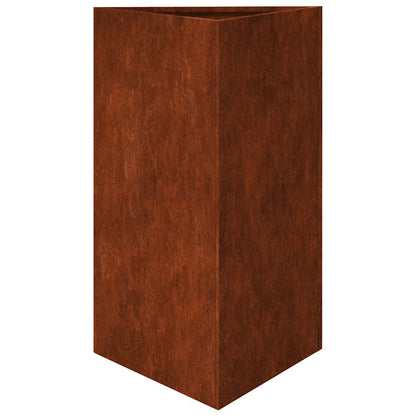 Fioriere da Giardino 2 pz Triangolari 50x43x75cm Acciaio Corten