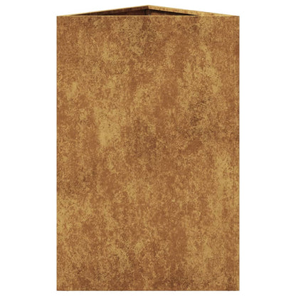Fioriere da Giardino 2 pz Triangolari 50x43x75cm Acciaio Corten - homemem39