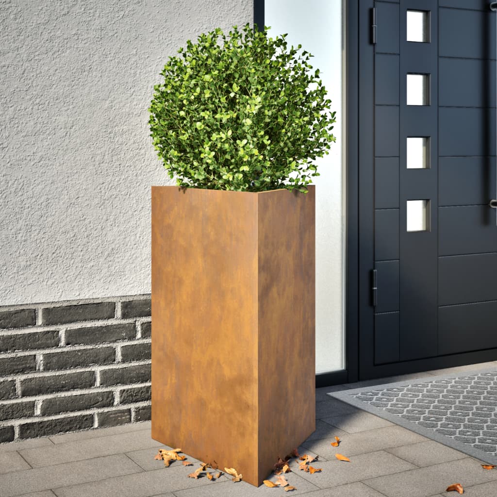 Fioriere da Giardino 2 pz Triangolari 50x43x75cm Acciaio Corten - homemem39