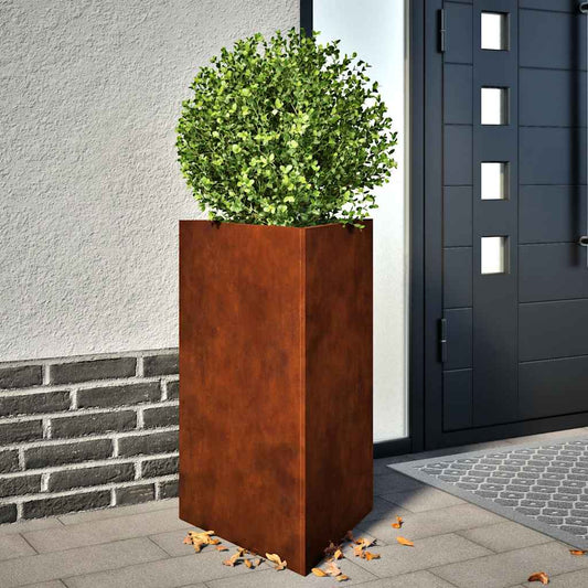 Fioriere da Giardino 2 pz Triangolari 50x43x75cm Acciaio Corten | homemem39