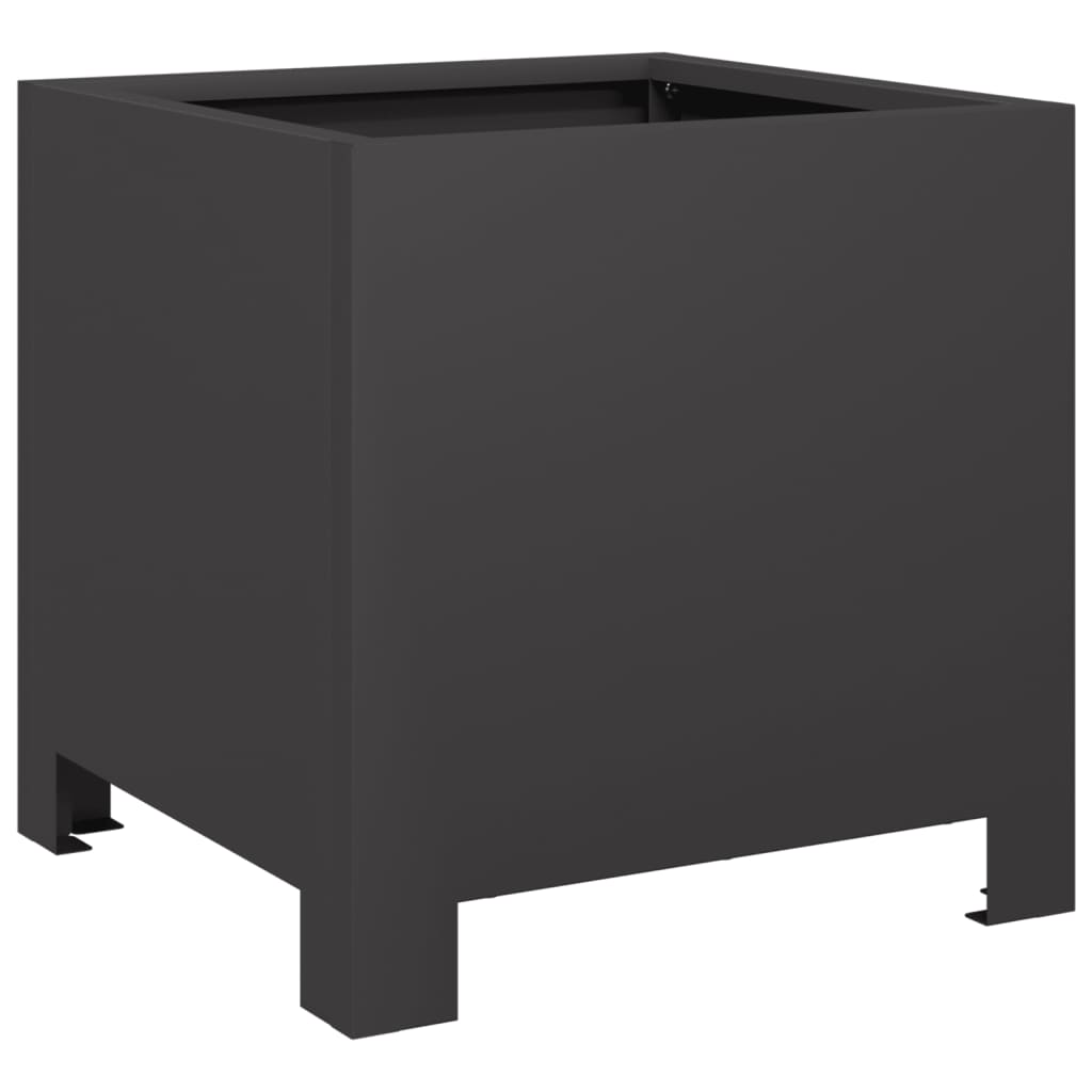 Fioriere da Giardino 2 pz Nere 30x30x30 cm in Acciaio | homemem39