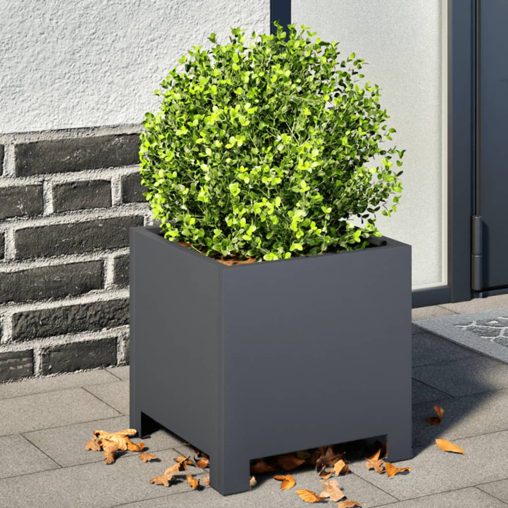 Fioriera da Giardino Antracite 30x30x30 cm in Acciaio | homemem39