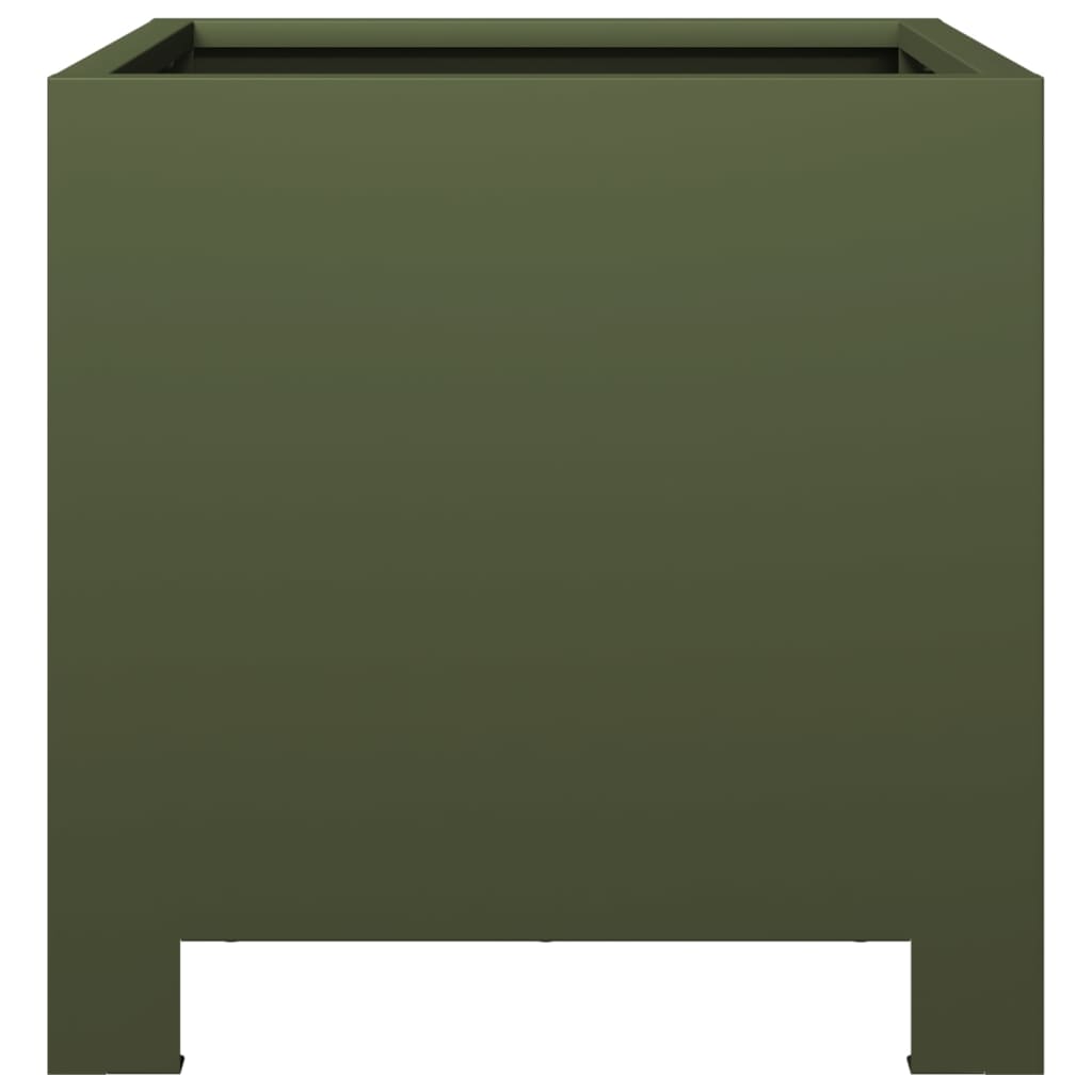 Fioriere da Giardino 2 pz Verde Oliva 30x30x30 cm in Acciaio | homemem39