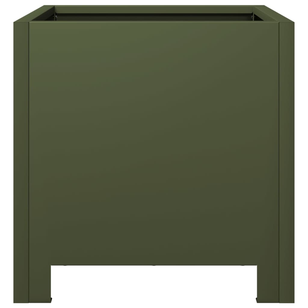 Fioriere da Giardino 2 pz Verde Oliva 30x30x30 cm in Acciaio | homemem39