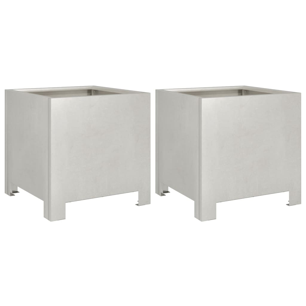Fioriere da Giardino 2 pz 30x30x30 cm in Acciaio Inossidabile | homemem39