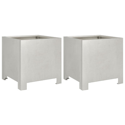 Fioriere da Giardino 2 pz 30x30x30 cm in Acciaio Inossidabile | homemem39